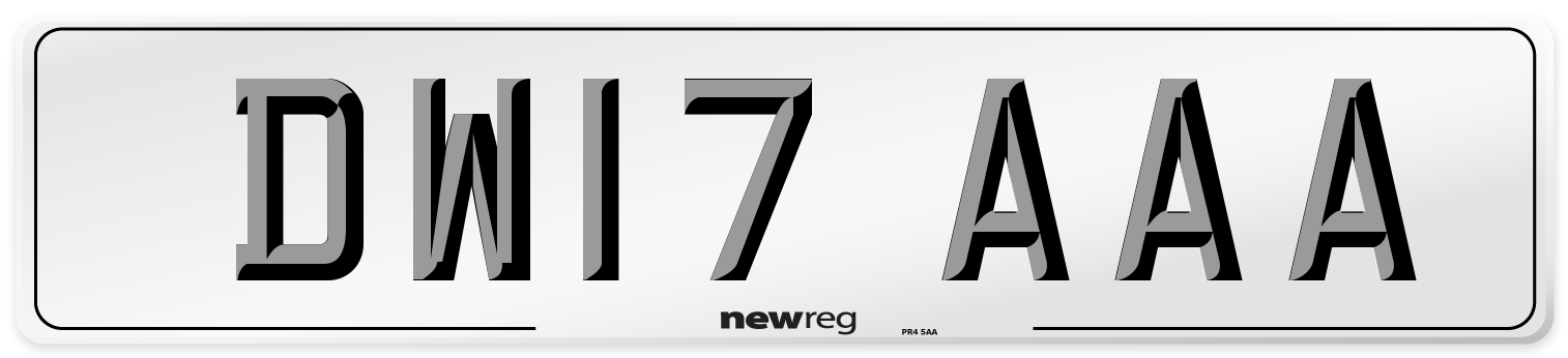 DW17 AAA Number Plate from New Reg